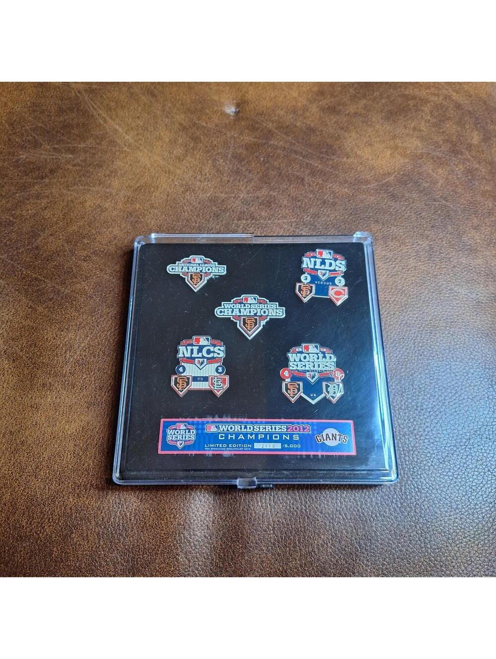 2012 San Francisco Giants World Series Champions Limited Edition 5 Pin Set Box